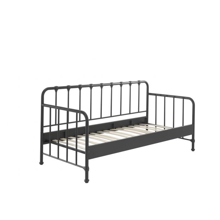 Bronxx daybett mit liegefläche 90 x 200 cm schwarz matt