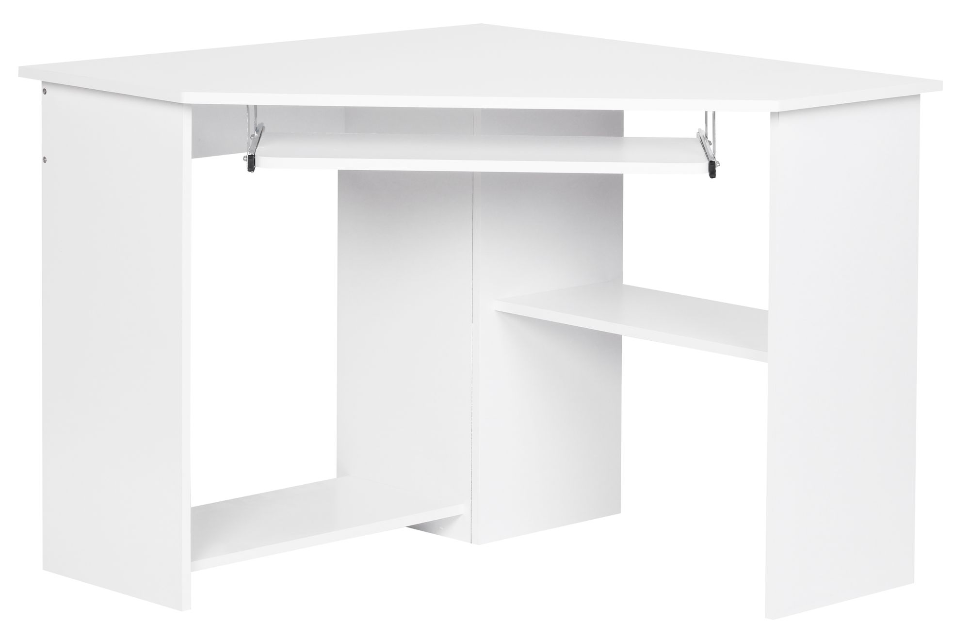 Eckschreibtisch ROM weiß | 127x73x88,5 cm | Spanplatte mit Tastaturauszug