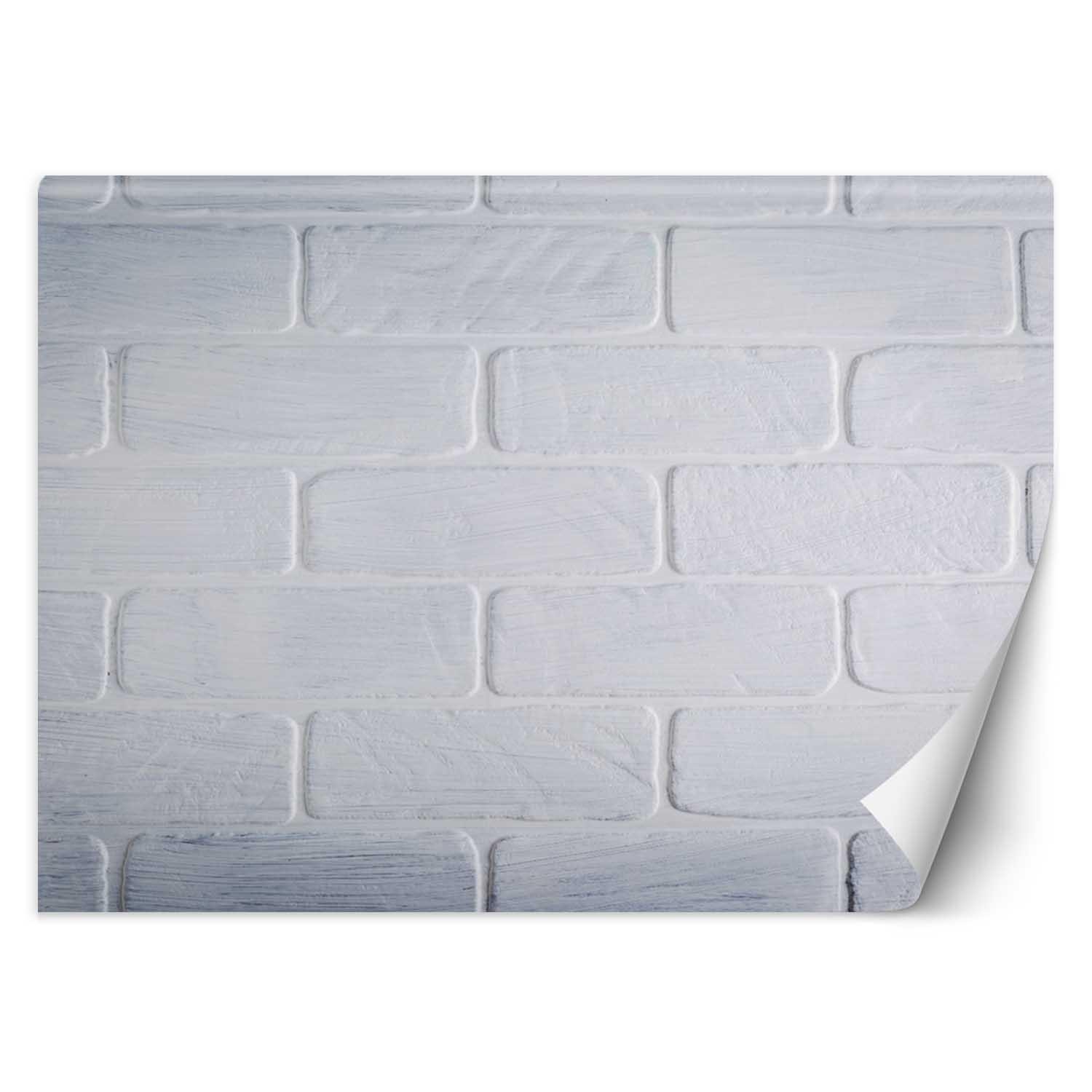 100 cm großes dekoratives wandbild aus weißer leinwand mit ziegelmuster