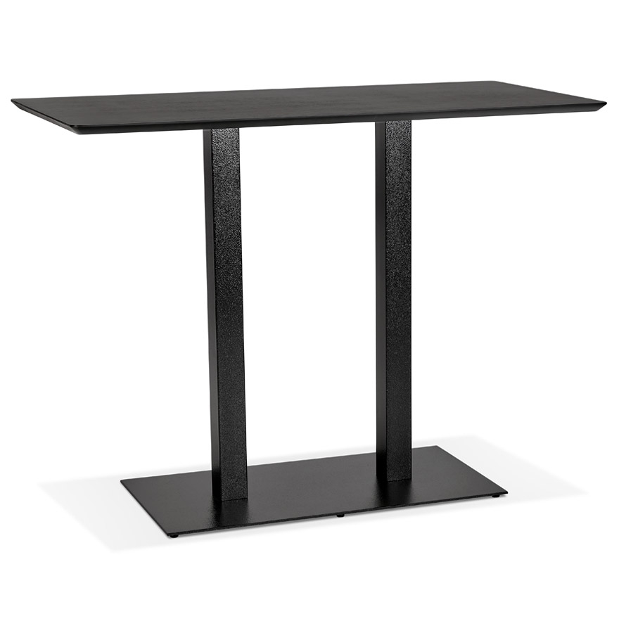 Design Stehtisch 'ZUMBA BAR' schwarz mit schwarzem Metallfuß - 150x70 cm