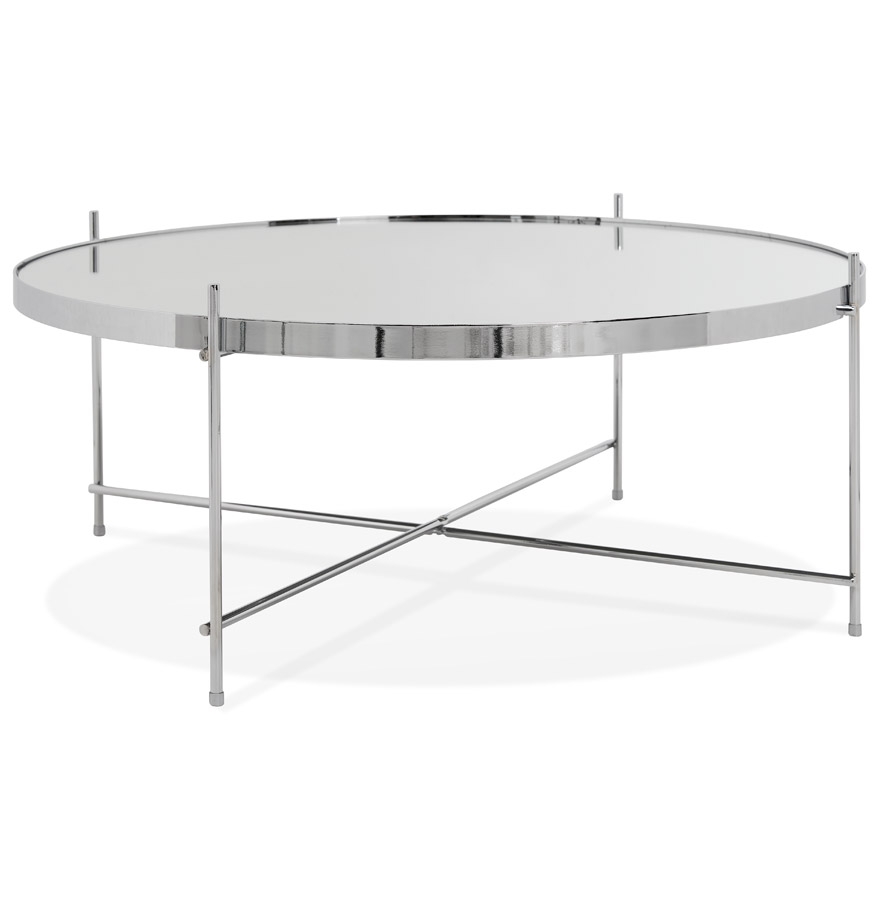 Alterego Couchtisch KOLOS LARGE Gestellfarbe Chrom Tischplatte Chrom