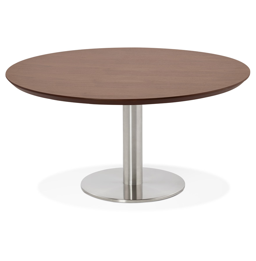 AGUA Couchtisch aus Holz mit Nussbaum-Finish - Ø 90 cm