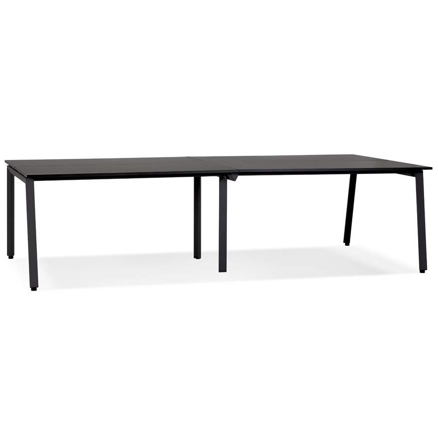 Alterego Schreibtisch AMADEUS XL 280x140 cm Gestellfarbe Schwarz Tischplatte Schwarz