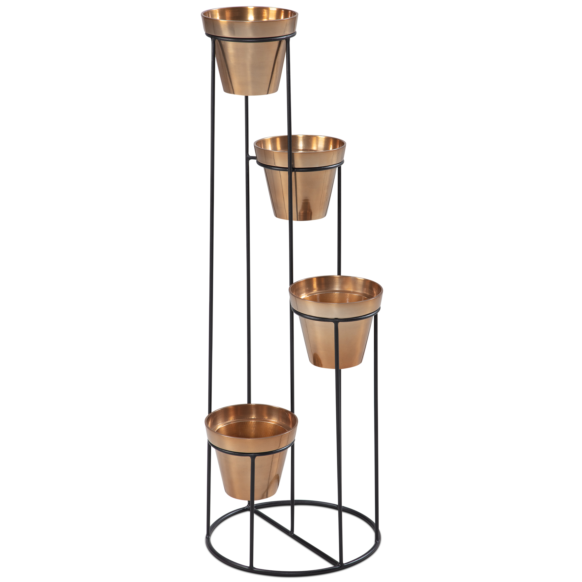 Wohnling blumenständer blumensäule 40x109x40 cm metall gold pflanzenständer
