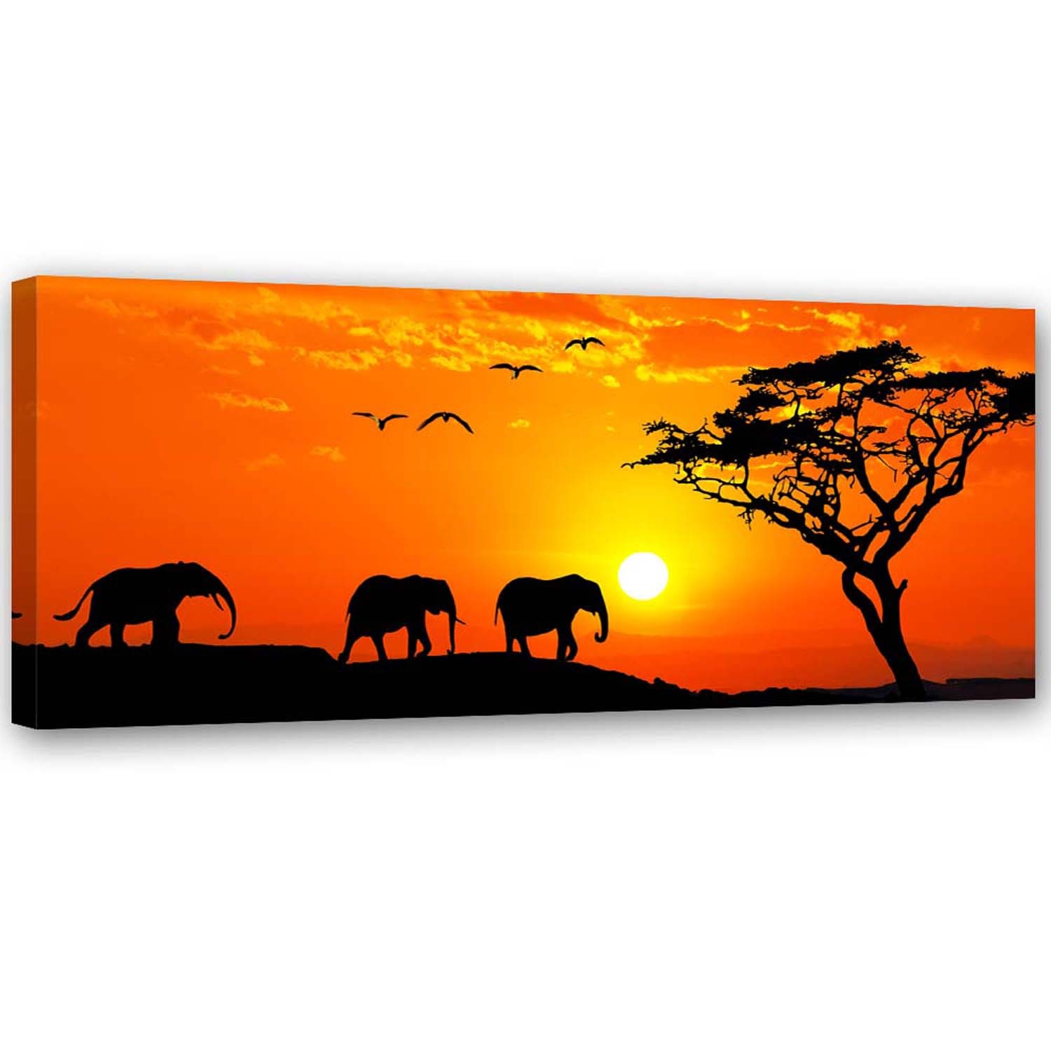 Afrikanischer savannenrahmen, gedruckt auf massiver mdf-leinwand