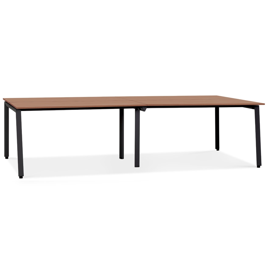 Alterego Schreibtisch AMADEUS XL 280x140 cm Gestellfarbe Schwarz Tischplatte Walnuss