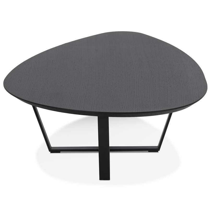 Alterego Couchtisch DROP Gestellfarbe Schwarz Tischplatte Schwarz