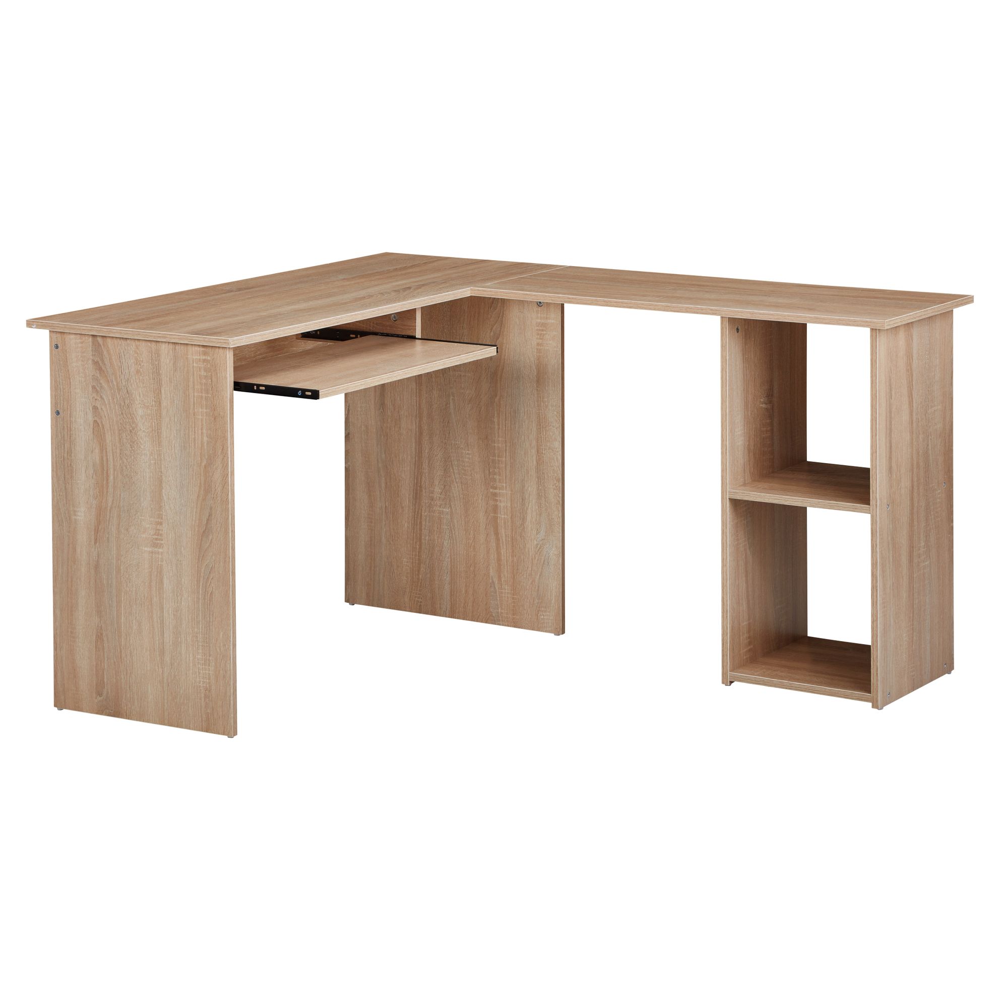 Design Schreibtischkombination Sonoma mit Regal und Tastaturauszug | Sonoma | 140 x 75,5 x 120 cm
