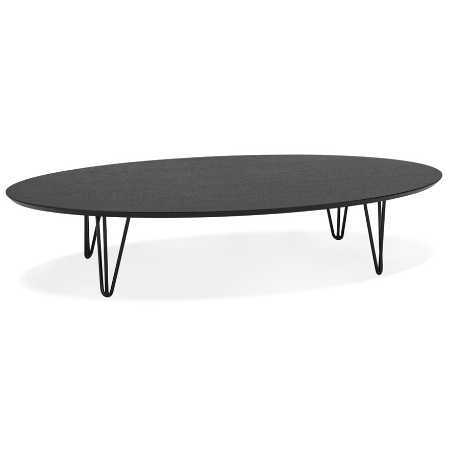 Alterego Couchtisch ELYPSE Gestellfarbe Schwarz Tischplatte Schwarz
