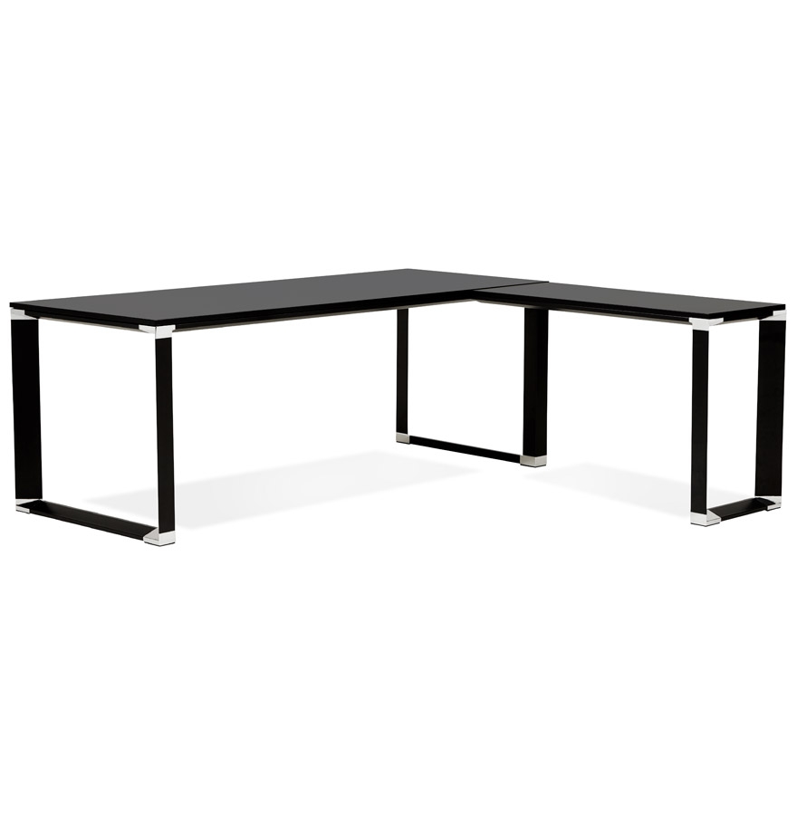 Alterego Eckschreibtisch XLINE 200x200 cm Gestellfarbe Schwarz Tischplatte Schwarz