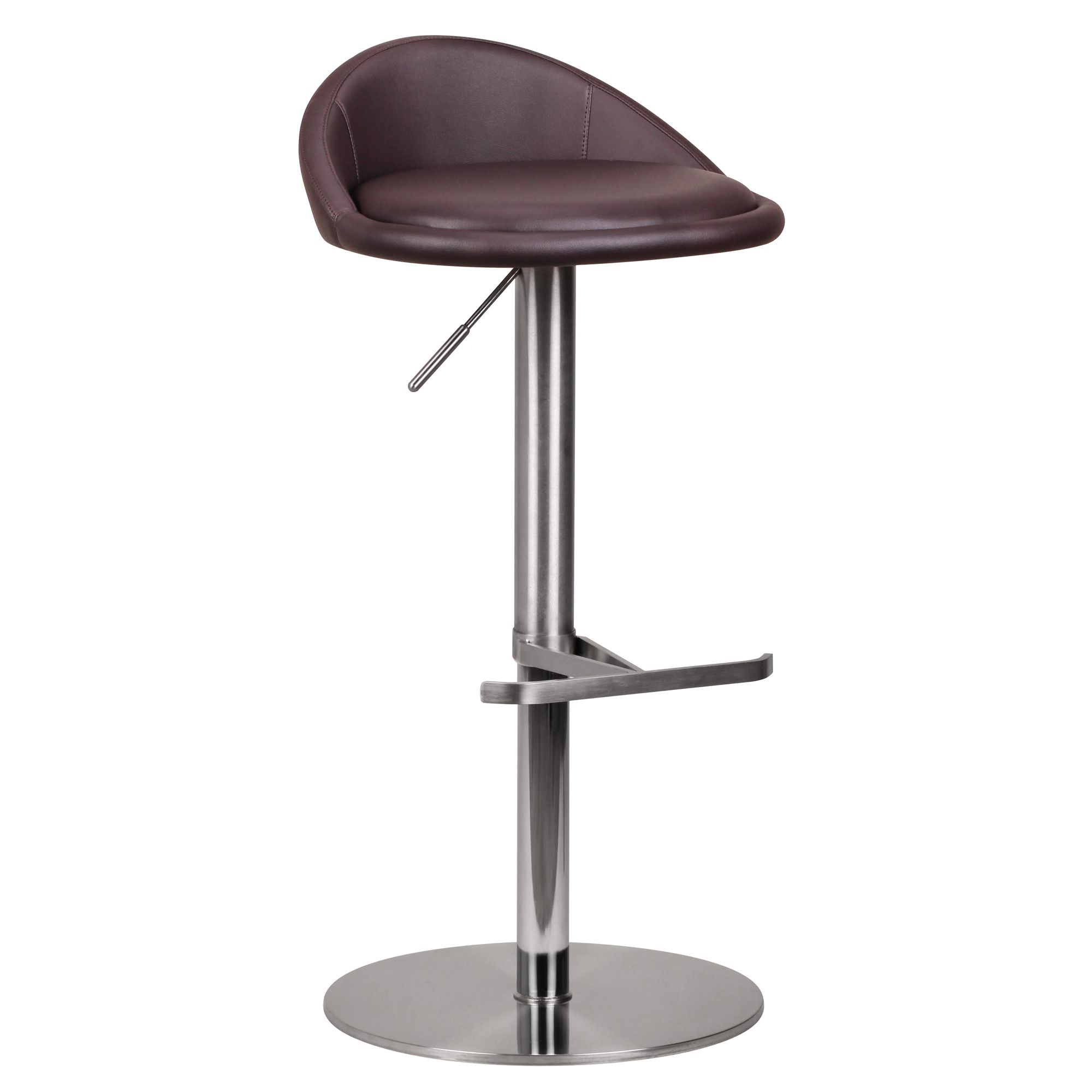 Barhocker Braun Kunstleder Edelstahl höhenverstellbar 54-79 cm | 360° Drehbar