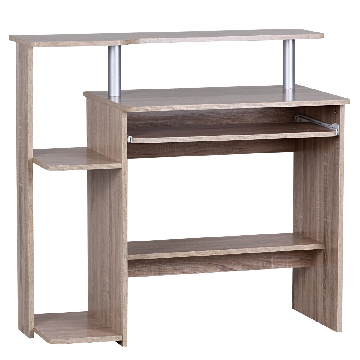 Computertisch Sonoma | Sonoma Farbe | 94x90,5x48,5 cm | Modern mit Tastaturauszug
