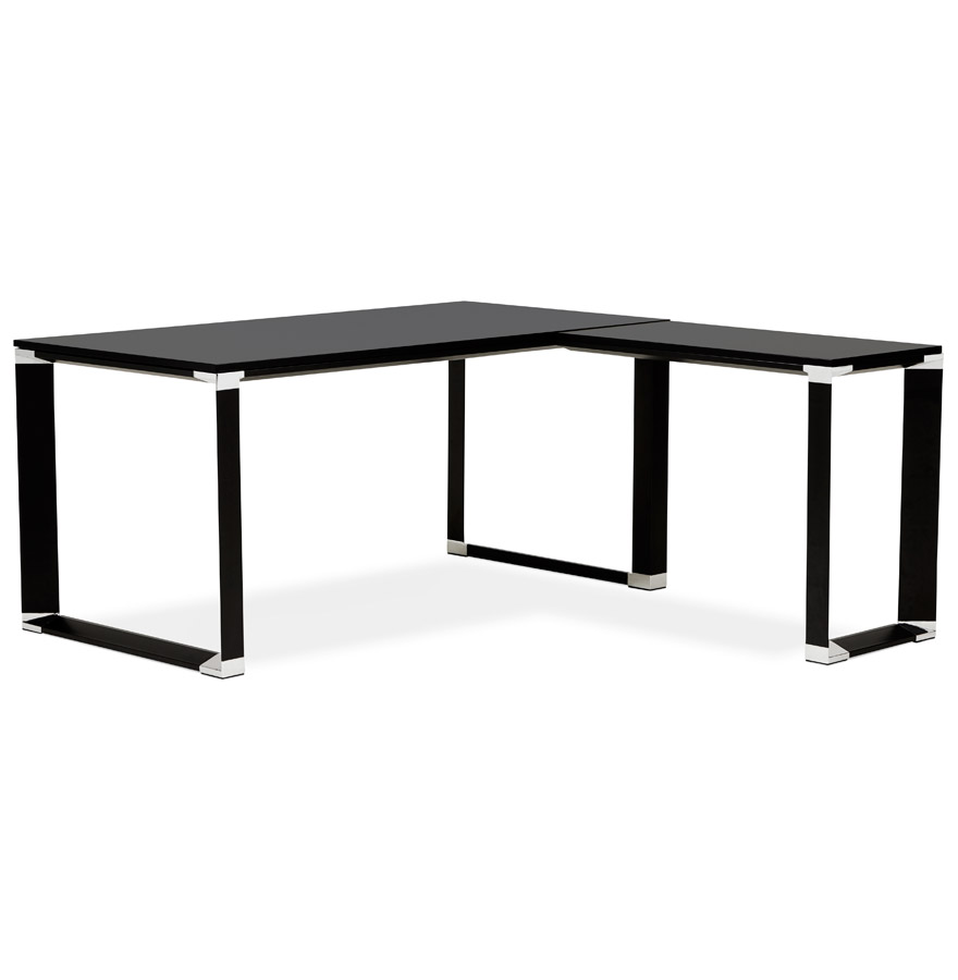 Alterego Eckschreibtisch XLINE 160x160 cm Gestellfarbe Schwarz Tischplatte Schwarz