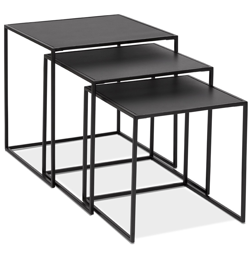 Alterego Couchtisch BAGGY Gestellfarbe Schwarz Tischplatte Schwarz