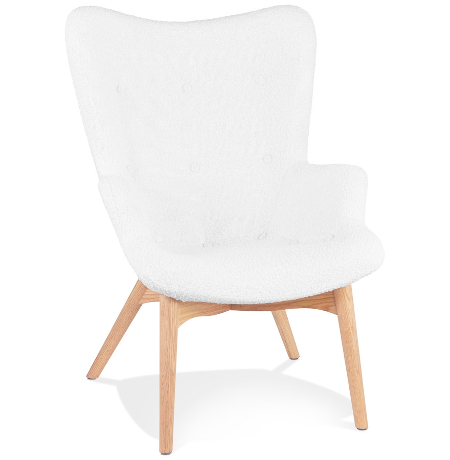 Alterego Sessel TRAPEUR Gestellfarbe Natur Sitzfläche Weiß