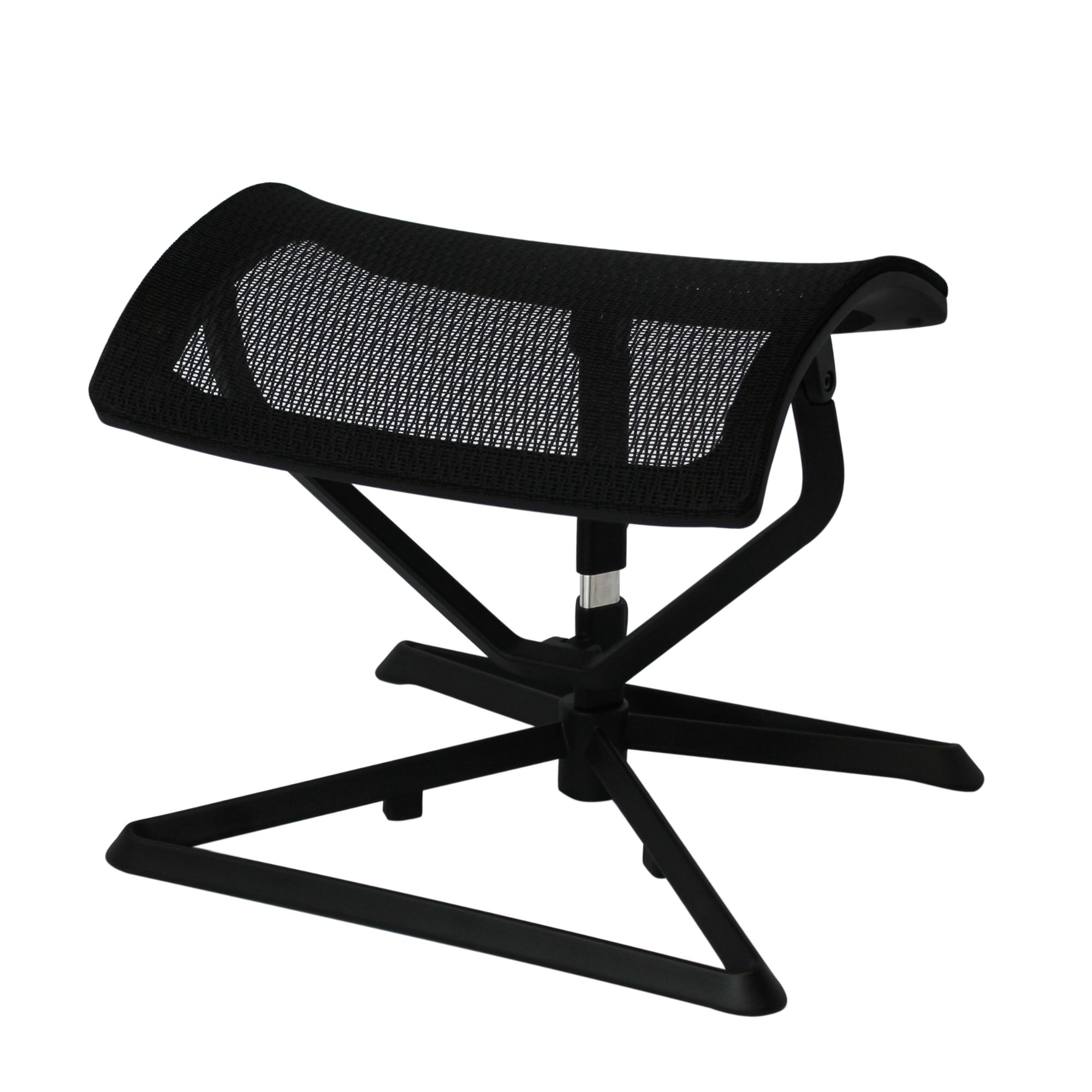 Fußauflage LEGpro OTTOMANN Stoffbezug schwarz | 43 x 33 x 36-46 cm | 100% Nylon