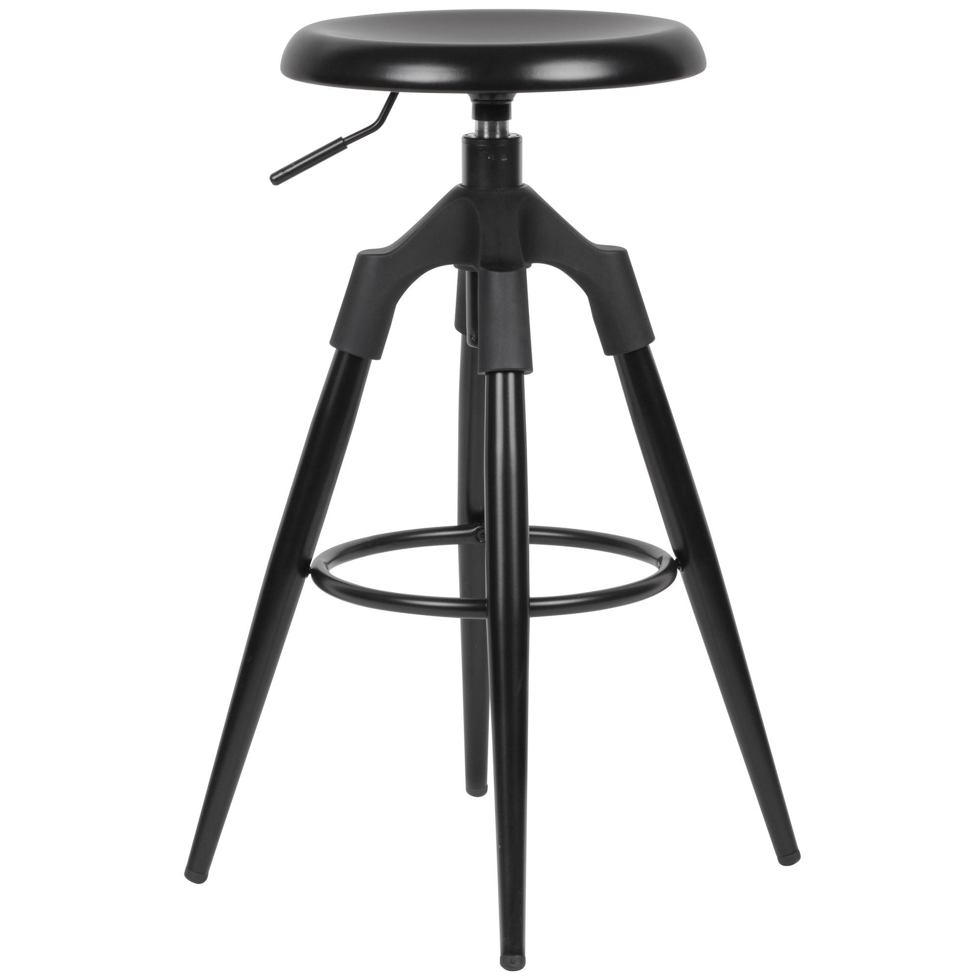 Barhocker Schwarz Metall | Sitzhöhe 72-80 cm | Maximale Belastung 100 kg