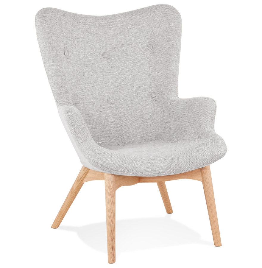 Alterego Sessel ROBY Gestellfarbe Natur Sitzfläche Grau