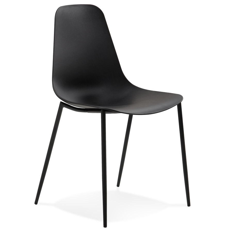 Alterego Stuhl FELIZ Gestellfarbe Schwarz Sitzfläche Schwarz