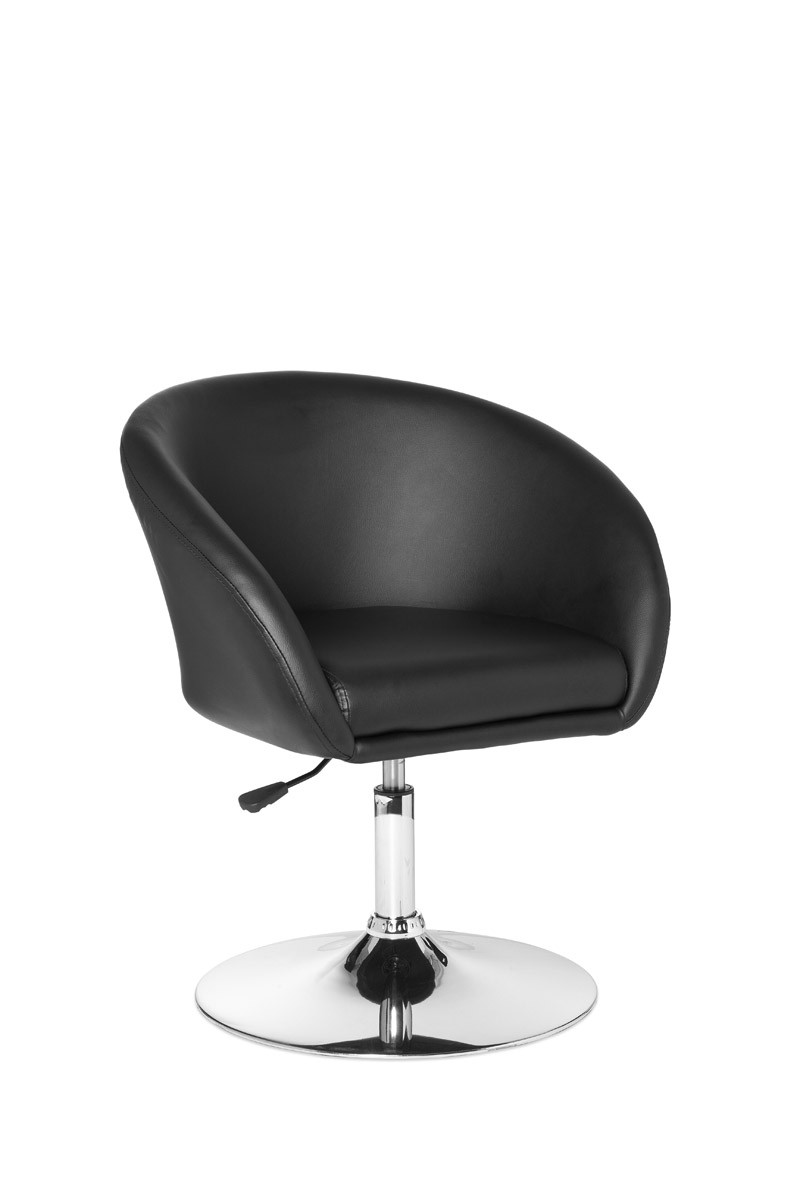 Design Relaxsessel | Schwarzes Kunstleder | Höhenverstellbar 72-84 cm | Belastbar bis 120 kg