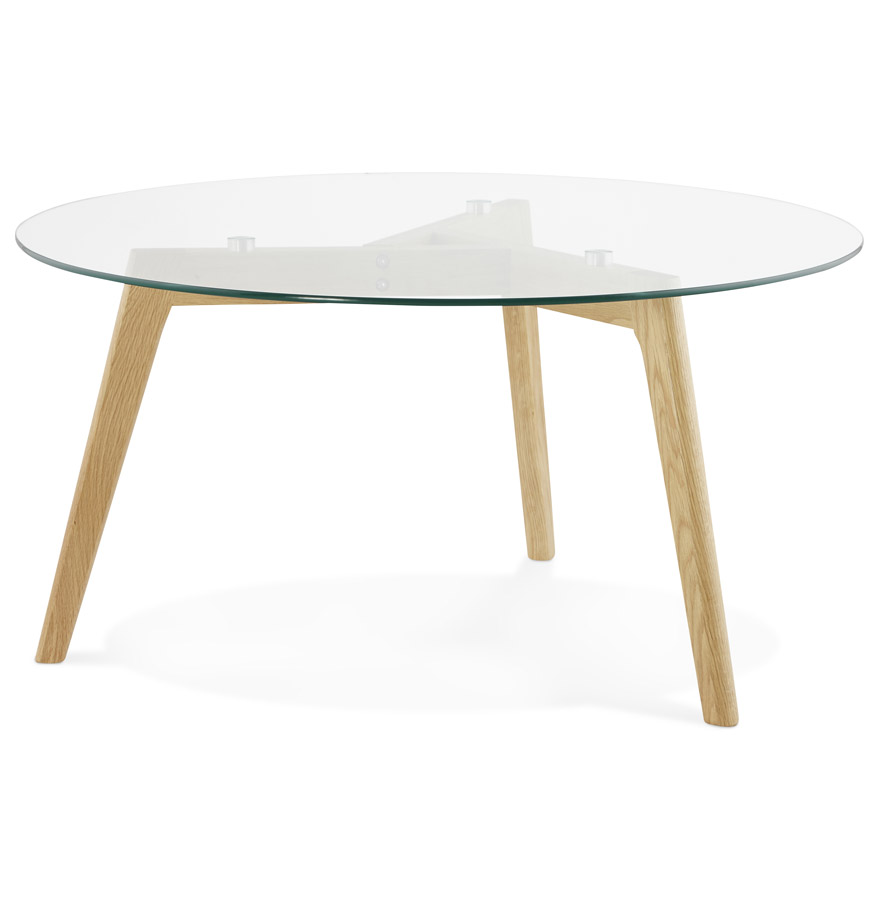 Alterego Couchtisch GLAZY Gestellfarbe Natur Tischplatte Transparent