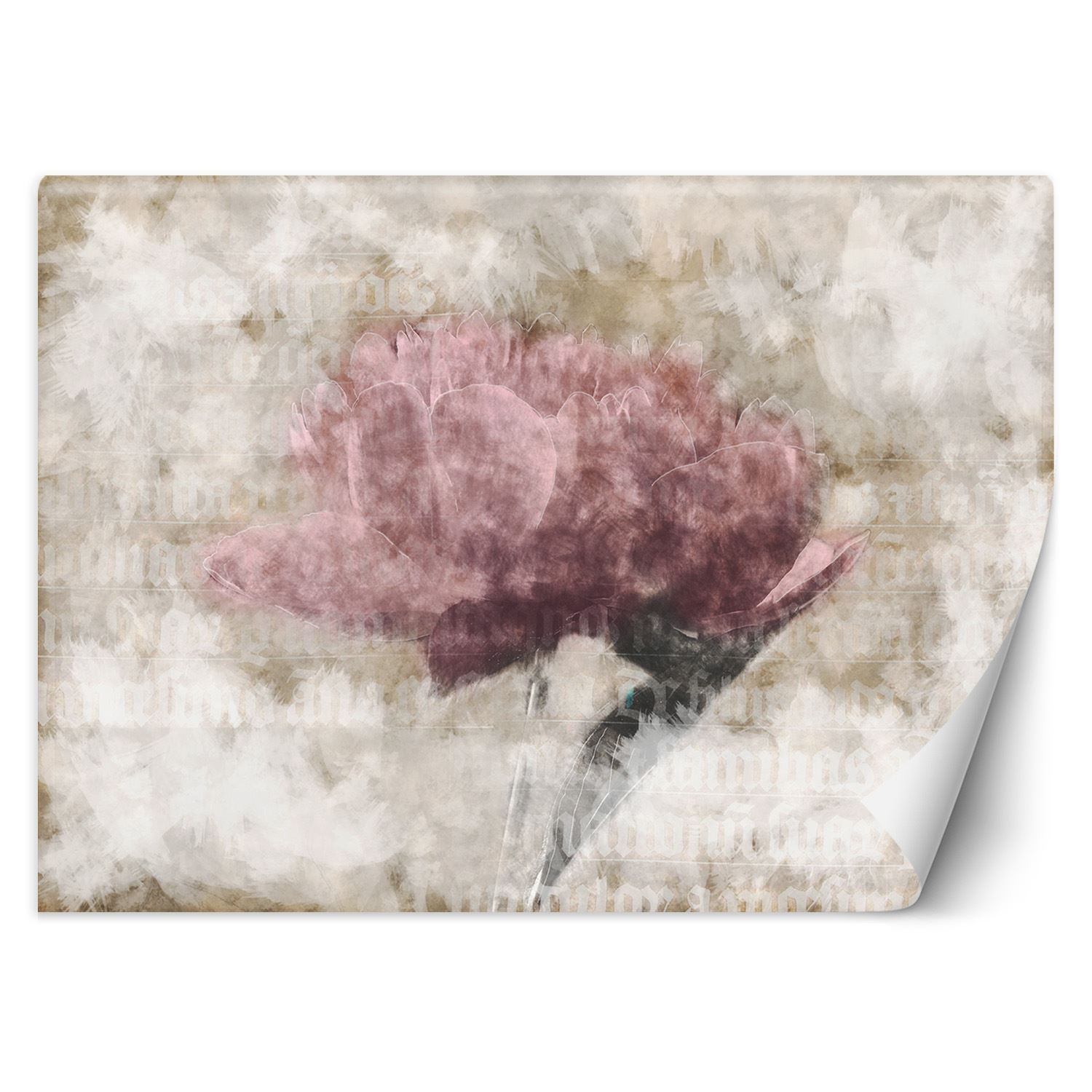Tapete mit abstrakten blumen in pastelltönen und einem hintergrund aus hellen farben