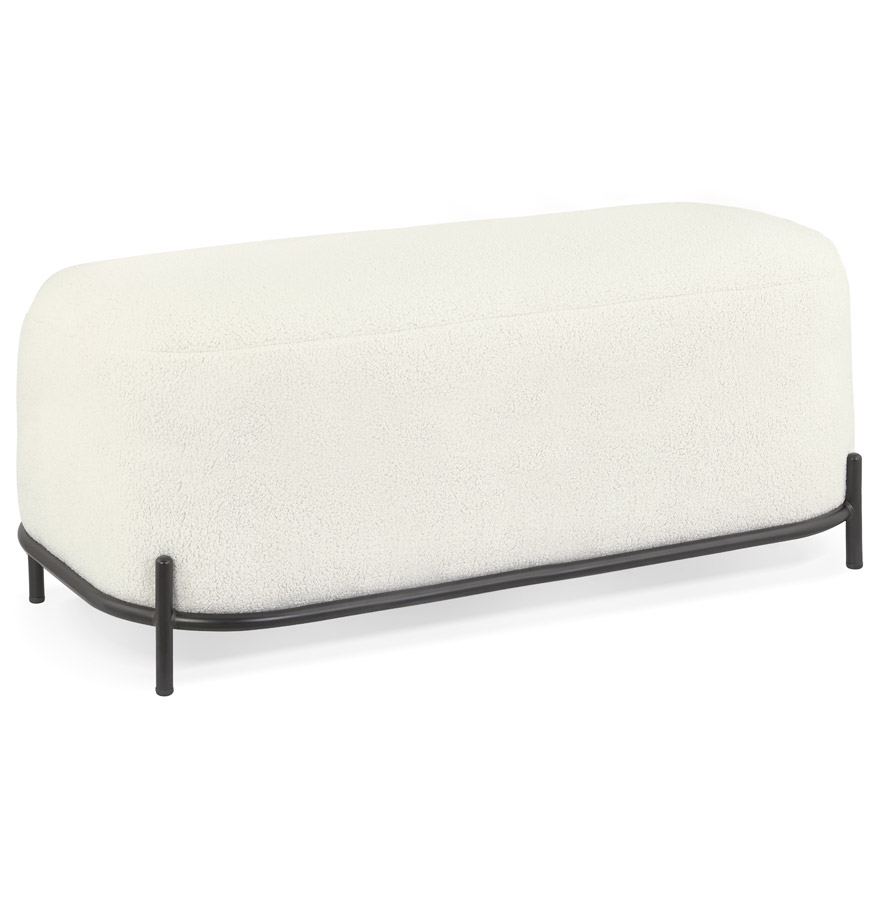 Alterego Hocker ORSO BIG Gestellfarbe Schwarz Sitzfläche Natur