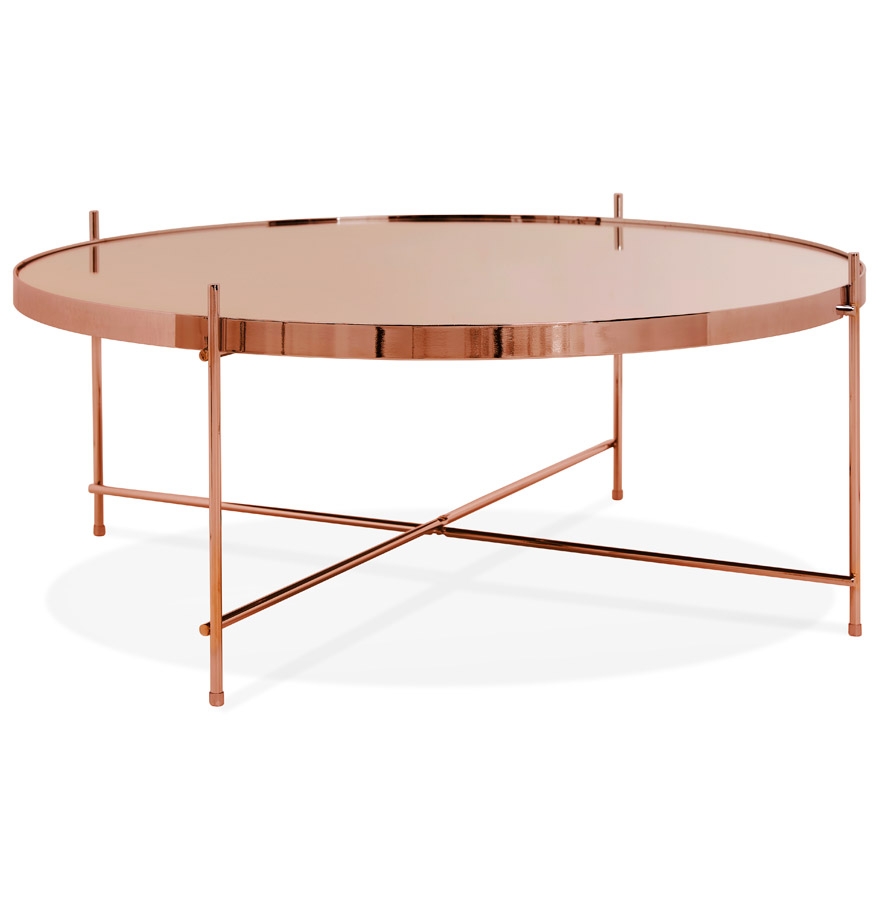 Alterego Couchtisch KOLOS LARGE Gestellfarbe Kupfer Tischplatte Kupfer